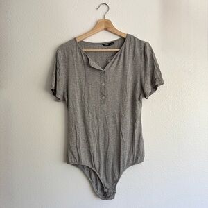 Gray Henley bodysuit